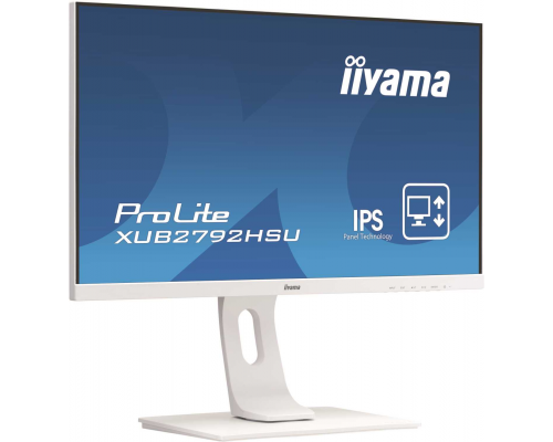 Монитор жидкокристаллический Iiyama Монитор LCD 27'' [16:9] 1920х1080(FHD) IPS, nonGLARE, 250cd/m2, H178°/V178°, 1000:1, 80M:1, 16.7M, 4ms, VGA, HDMI, DP, USB-Hub, Height adj, Pivot, Tilt, Swivel, Speakers, 3Y, White