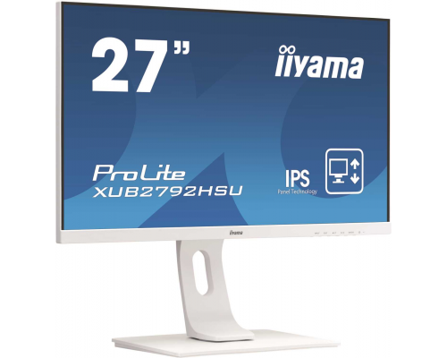 Монитор жидкокристаллический Iiyama Монитор LCD 27'' [16:9] 1920х1080(FHD) IPS, nonGLARE, 250cd/m2, H178°/V178°, 1000:1, 80M:1, 16.7M, 4ms, VGA, HDMI, DP, USB-Hub, Height adj, Pivot, Tilt, Swivel, Speakers, 3Y, White