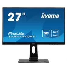 Монитор жидкокристаллический Iiyama Монитор LCD 27'' [16:9] 2560х1440(WQHD) IPS, nonGLARE, 350cd/m2, H178°/V178°, 1000:1, 80M:1, 1,07 миллиардов цветов, 4ms, VGA, HDMI, DP, USB-Hub, Height adj, Pivot, Tilt, Swivel, Speakers, 3Y, Black                