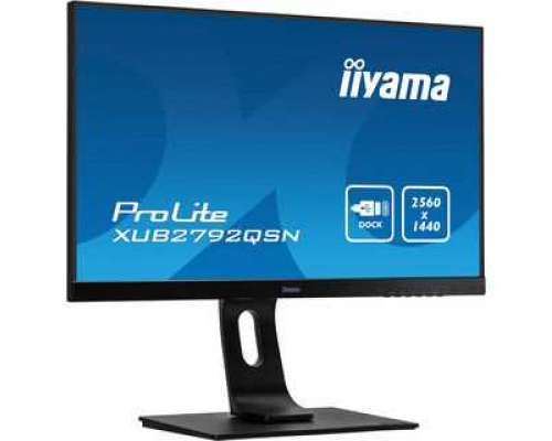 Монитор жидкокристаллический Iiyama Монитор LCD 27'' [16:9] 2560х1440(WQHD) IPS, nonGLARE, 350cd/m2, H178°/V178°, 1000:1, 80M:1, 1,07 миллиардов цветов, 4ms, VGA, HDMI, DP, USB-Hub, Height adj, Pivot, Tilt, Swivel, Speakers, 3Y, Black