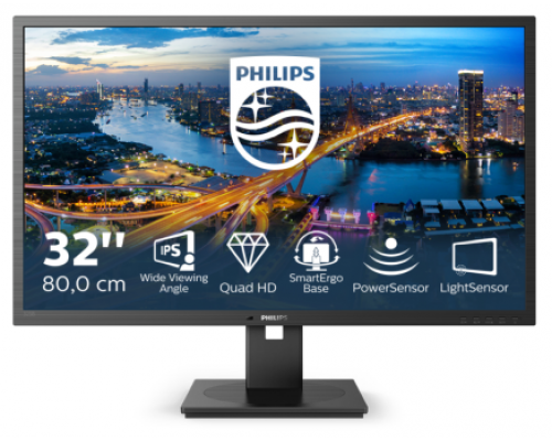 Монитор жидкокристаллический PHILIPS Монитор LCD 31.5'' [16:9] 2560х1440(WQHD) IPS, nonGLARE, 250cd/m2, H178°/V178°, 1200:1, 50M:1, 1.07B, 4ms, VGA, 2xHDMI, DP, USB-Hub, Height adj, Pivot, Tilt, Swivel, Speakers, 3Y, Black