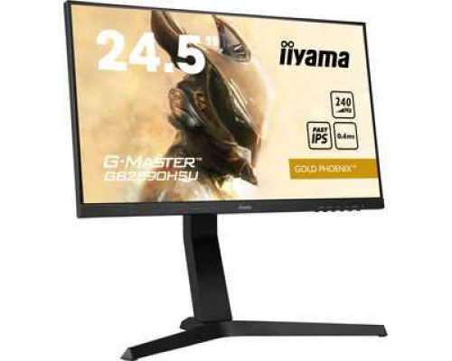 Монитор жидкокристаллический Iiyama Монитор LCD 24.5'' [16:9] 1920х1080(FHD) IPS, nonGLARE, 400cd/m2, H178°/V178°, 1000:1, 80M:1, 16.7M, 0,4 ms, VGA, HDMI, DP, USB-Hub, Height adj, Pivot, Tilt, Swivel, Speakers, Swivel, 3Y, Black