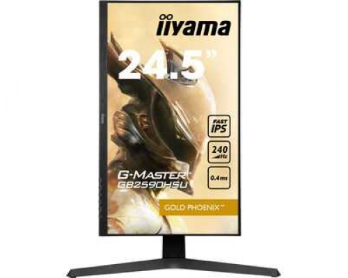 Монитор жидкокристаллический Iiyama Монитор LCD 24.5'' [16:9] 1920х1080(FHD) IPS, nonGLARE, 400cd/m2, H178°/V178°, 1000:1, 80M:1, 16.7M, 0,4 ms, VGA, HDMI, DP, USB-Hub, Height adj, Pivot, Tilt, Swivel, Speakers, Swivel, 3Y, Black