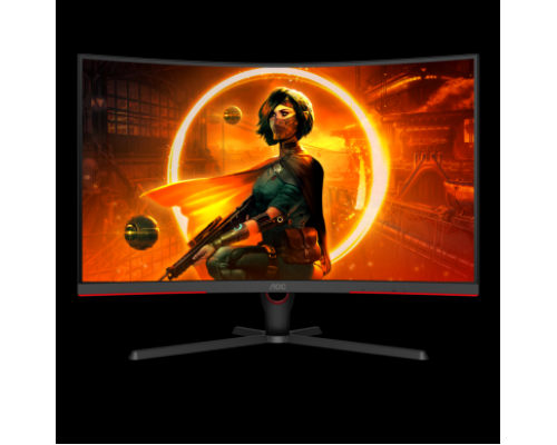 Монитор жидкокристаллический AOC Монитор LCD 31.5'' 16:9 1920х1080(FHD) VA, Curved, nonGLARE, 250cd/m2, H178°/V178°, 3000:1, 80M:1, 16.7M, 1ms, VGA, 2xHDMI, DP, Tilt, Speakers, 3Y, Black-Red