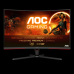 Монитор жидкокристаллический AOC Монитор LCD 31.5'' 16:9 1920х1080(FHD) VA, Curved, nonGLARE, 250cd/m2, H178°/V178°, 3000:1, 80M:1, 16.7M, 1ms, VGA, 2xHDMI, DP, Tilt, Speakers, 3Y, Black-Red