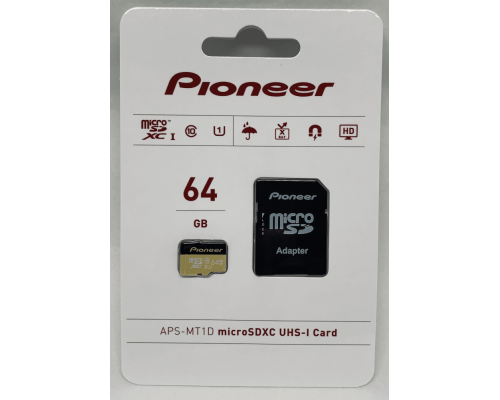 Модуль памяти Pioneer Карта памяти Pioneer MicroSD Card, Cl10/UHS1/U1,64GB