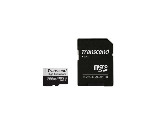 Флеш-накопитель Transcend Карта памяти Transcend 256GB microSD w/ adapter U1, High Endurance R95/W45 MB/s