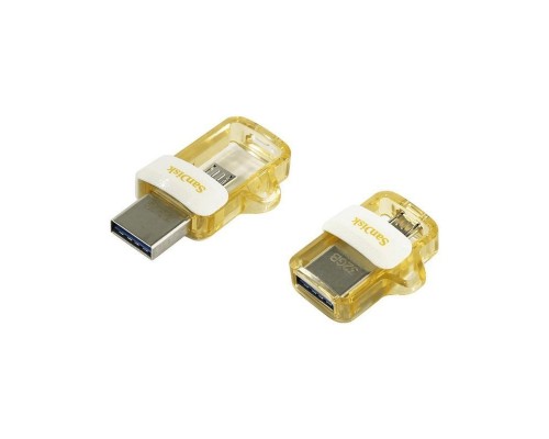 Флеш-накопитель Sandisk Флеш накопитель SDDD3-032G, Ultra Dual Drive, White-Gold, Retail, 4x6 Insert