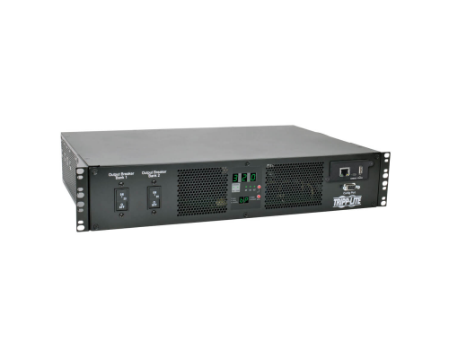 Блок розеток Tripp Lite TAA-Compliant 7.4kW Single-Phase ATS/Switched PDU, 230V Outlets (16 C13 & 2 C19), 2 IEC309 32A Blue Cords, 2U Rack-Mount