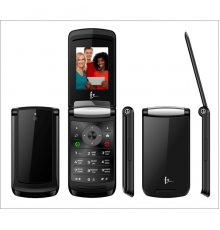 Телефон сотовый f+ Flip2 Black, 2.4'' 240х320, 32MB RAM, 32MB, up to 32GB flash, 0.08Mpix, 2 Sim, BT v3.0, Micro-USB, 750 мА·ч, 100g, 106,3 ммx51,5 ммx15,2 мм                                                                                            