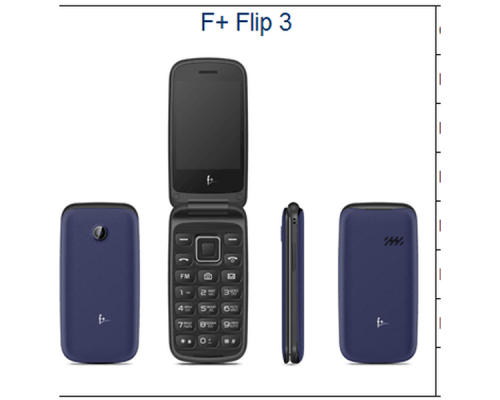 Телефон сотовый f+ Flip3 Blue, 2.8'' 240х320, 32MB RAM, 32MB, up to 32GB flash, 0,3Mpix, 2 Sim, BT v3.0, Micro-USB, 1000mAh, 115g, 106,5 ммx55,5 ммx15,5 мм