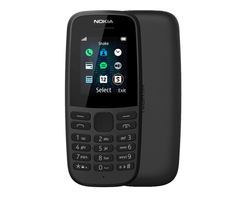 Телефон сотовый Nokia 105 SS TA-1203 EAC_NOCHGR BLACK, 1.77'' 160x120, 4MB RAM, 4MB, 1 Sim, 2G, Micro-USB, 800mAh, 74,04 г, 119 ммx49,2 ммx14,4 мм