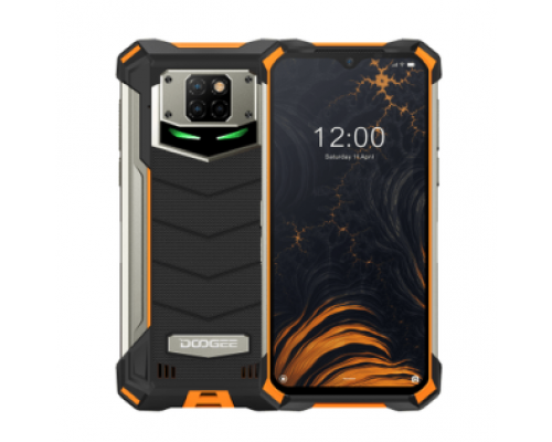 Смартфон Doogee Doogee S88 PRO Fire Orange, 6.3'' 1080x2340, 4x2,0GHz+4x2,1GHz, 8 Core, 6GB RAM, 128GB, up to 256GB flash, 21МП + 8МП + 8МП/16Mpix, 2 Sim, 2G, 3G, LTE, BT, Wi-Fi, NFC, GPS, Type-C, 10000 мА·ч, Android 10, 372 г, 171,6 ммx85,4 ммx18.7