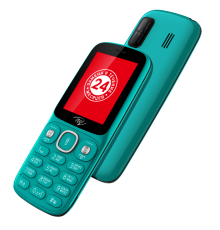 Телефон сотовый Itel IT5026 Peacock Green, 2.4'' 240x320, 32MB RAM, 32MB, up to 32GB flash, 0,3Mpix, 2 Sim, GSM 900/1800, BT, FM, Micro-USB, 1200mAh, 95g, 131 ммx54,5 ммx11,7 мм                                                                         