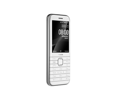 Телефон сотовый Nokia NOKIA 8000 DS TA-1303 4G WHITE, 2.8'', 1 Core, 512MB + 4MB (ROM/RAM), Micro SD, up to 32GB flash, 2 Sim, LTE + GSM/WCDMA, BT v4.0, GPS, GLONASS, Micro-USB, 1500mAh, 110,2g, 56,5x132,2x12,34