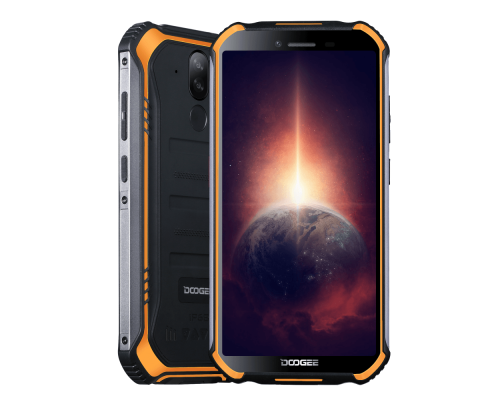 Смартфон Doogee Doogee S40 Pro Fire Orange, 5.45'' 18:9 720x1440, 1.8GHz, 8 Core, 4GB RAM, 64GB, up to 256GB flash, 13Mpix+2Mpix/5Mpix, 2 Sim, 2G, 3G, LTE, BT, Wi-Fi, NFC, GPS, Micro-USB, 4650 мА·ч, Android 10, 238 г, 158,2 ммx79,4 ммx14,1 мм