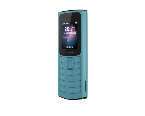 Телефон сотовый Nokia NOKIA 110 DS TA-1386 4G AQUA, 1.8'', 1 Core, 128MB + 48MB (ROM/RAM), 2 Sim, LTE + GSM/GPRS/WCDMA, Micro-USB, 1020mAh, 104,7g, 121x50x14,5