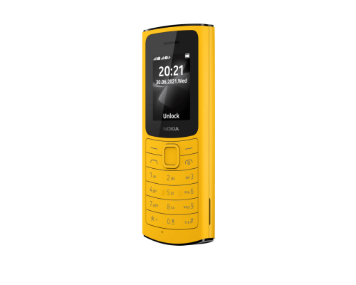 Телефон сотовый Nokia Nokia 110 DS TA-1386 Yellow, 1.8'', 1 Core, 48 МБ, 128MB, up to 32GB flash, 2 Sim, LTE, Micro-USB, 1020mAh, S30+, 84,5 г, 121 ммx50 ммx14,5 мм, FM-radio