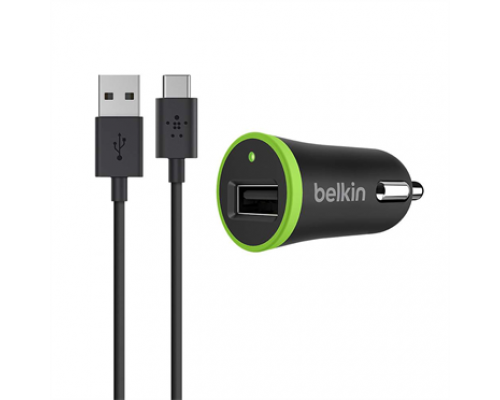 Зарядное устройство Belkin АЗУ MICRO CAR, 2.1A,UNIVERSAL,  Кабель USB A-USB C,1.8m, BLK