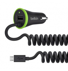 Зарядное устройство Belkin АЗУ BOOST UP, USB port 3.4A + встроенный витой кабель Micro USB 1.2m                                                                                                                                                           