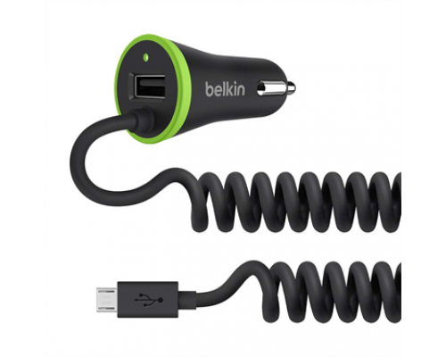 Зарядное устройство Belkin АЗУ BOOST UP, USB port 3.4A + встроенный витой кабель Micro USB 1.2m