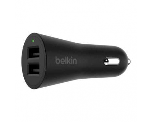 Зарядное устройство Belkin Универсальное АЗУ 2 Port  METALLIC CAR CHARGER,24W,BLACK