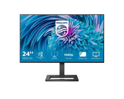 Монитор жидкокристаллический Philips Монитор LCD 23.8'' [16:9] 1920х1080(FHD) IPS, nonGLARE, 300cd/m2, H178°/V178°, 1000:1, 16,7 миллионов цветов, 4ms, VGA, HDMI, Tilt, 2Y, Black