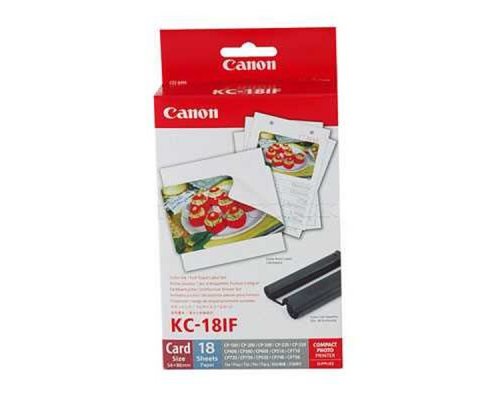 Бумага Canon KC-18IF Ink/LABEL Set for Selphy, 18 наклеек формата кредитной карты форматом 54 x 86 мм (2,1x3.4