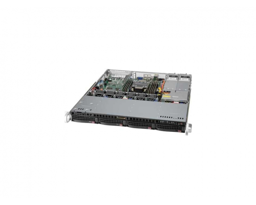 Корпус компьютерный Supermicro SuperServer 1U/Single Socket P+ (LGA-4189)/UP to 3TB/1 PCI-E 4.0 x16/4x hot-swap 3.5'/Redundant Platinum 400W