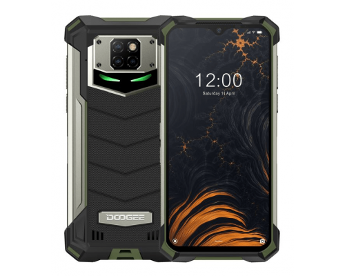 Смартфон Doogee Doogee S88 PRO Army Green, 6.3'' 1080x2340, 4x2,0GHz+4x2,1GHz, 8 Core, 6GB RAM, 128GB, up to 256GB flash, 21МП + 8МП + 8МП/16Mpix, 2 Sim, 2G, 3G, LTE, BT, Wi-Fi, NFC, GPS, Type-C, 10000 мА·ч, Android 10, 372 г, 171,6 ммx85,4 ммx18.7 м