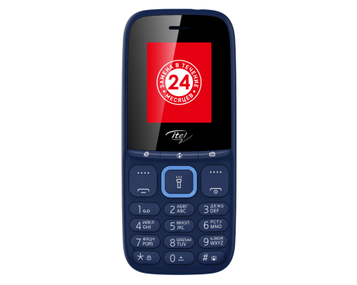 Телефон сотовый Itel it2173 Deep Blue, 1.8'' 320x240, 32MB RAM, 32MB, up to 32GB flash, 0,3Mpix, 2 Sim, 2G, BT v2.1, Micro-USB, 1000mAh, 72.5g, 114 ммx49 ммx14,3 мм