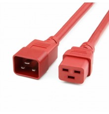Шнур (кабель питания) ПВС-АП 3*1,5 C19C20, 16A, красный 1,8 м                                                                                                                                                                                             