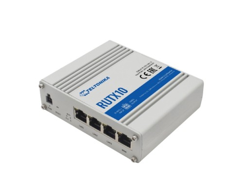 Маршрутизатор Teltonika RUTX10 4G (LTE) cat6 / 3G . 2x SIM / W-Fi 5 / 4x Gigabit RJ-45 / USB 2.0 / GPS/GNSS / BLE