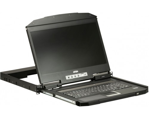 Консоль 1U Ultra Short Depth 18.5” Short Depth USB HDMI Single Rail LCD Console (1366 x 768)