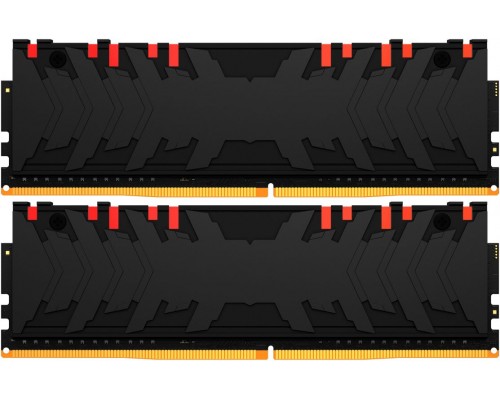 Модуль памяти KINGSTON Fury Gaming DDR4 Общий объём памяти 16Гб Module capacity 8Гб Количество 2 3600 МГц Радиатор Множитель частоты шины 16 1.35 В RGB черный KF436C16RBAK2/16