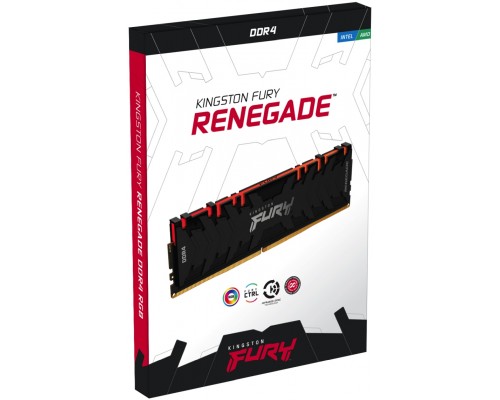 Модуль памяти KINGSTON Fury Gaming DDR4 Общий объём памяти 16Гб Module capacity 8Гб Количество 2 3600 МГц Радиатор Множитель частоты шины 16 1.35 В RGB черный KF436C16RBAK2/16