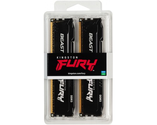 Память Kingston 8GB 1600MHz DDR3 CL10 DIMM (Kit of 2) FURY Beast Black