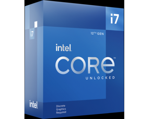 Процессор Core i7-12700KF BOX (Alder Lake, Intel 7, C12(4EC/8PC)/T20, Base 2,70GHz(EC), Performance 3,60GHz(PC), Turbo 4,90GHz, Max Turbo 5,00GHz, Without Graphics, L2 12Mb, Cache 25Mb, Base TDP 125W, Turbo TDP 190W, w/o cooler, S1700)