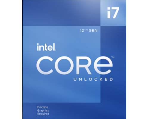 Процессор Core i7-12700KF BOX (Alder Lake, Intel 7, C12(4EC/8PC)/T20, Base 2,70GHz(EC), Performance 3,60GHz(PC), Turbo 4,90GHz, Max Turbo 5,00GHz, Without Graphics, L2 12Mb, Cache 25Mb, Base TDP 125W, Turbo TDP 190W, w/o cooler, S1700)