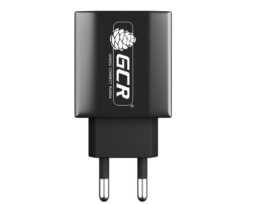 GCR Сетевое зарядное устройство на 2 USB порта 3.1 A, черное, GCR-51982