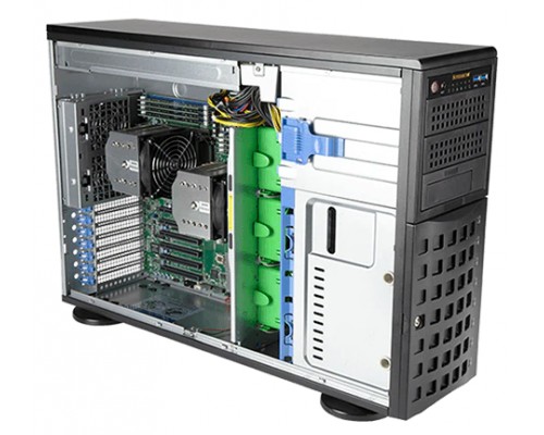 Платформа  Supermicro Super Workstation 4U Tower 740A-T no CPU(2)Scalable/TDP 270W/ no DIMM(16)/SATARAID HDD(8)LFF/3x5,25/2x1GbE/6xFHHL,M2/1200W