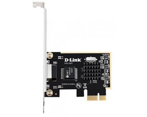 Сетевая карта D-Link DGE-562T/A2A, PCI-Express Network Adapter with 1 100/1000/2.5GBase-T RJ-45 port.802.1Q VLAN, 802.3x Flow Control, Jumbo frame 9,8K, 802.1p QoS, Wake-On-LAN, EEE 802.3az, Microsoft Windows 10 3