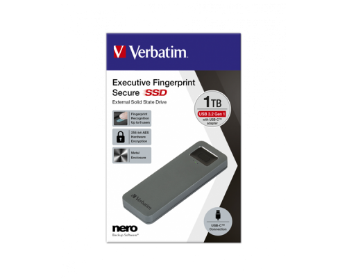 Твердотельный накопитель Verbatim SSD External Executive FINGERPRINT SECURE 2,5