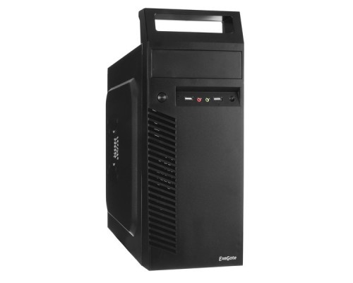 Корпус Minitower ExeGate QA-406 (mATX, без БП, ручка, 2*USB, аудио, черный)