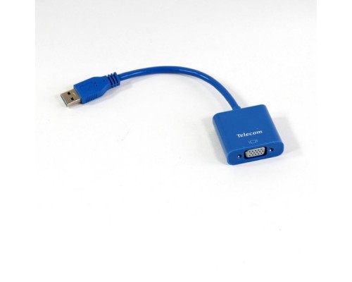 Кабель а/в TELECOM USB 3.0 to VGA-F TA710 Адаптер (Внешняя видеокарта) USB 3.0 - VGA-F display adapter Telecom TA710