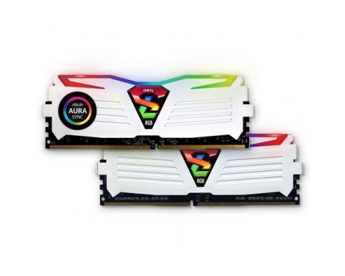 Память DDR4 16GB GeIL DDR4 3200 DIMM Super Luce RGB SYNC White Gaming Memory GLWS416GB3200C16ADC Non-ECC, CL16, 1.35V, ASUS AURA, Kit (2x8GB), Retail