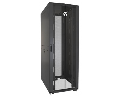 Шкаф Vertiv Rack 48U 2265mm H x 800mm W x 1215mm D with 77% Perforated Locking Front Door, 77% Perforated Split Locking Rear Doors, Color RAL 7021 Black gray