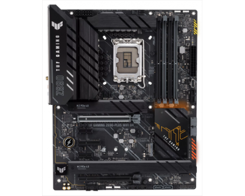 Материнская плата ASUS TUF GAMING Z690-PLUS WIFI D4, LGA1700, Z690, 4*DDR4, DP+HDMI, CrossFireX, SATA3 + RAID, Audio, Gb LAN, USB 3.2*8, USB 2.0*2, COM*1 header (w/o cable), ATX; 90MB18V0-M0EAY0