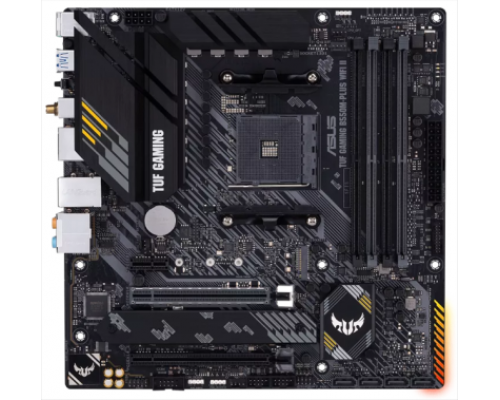 Материнская плата ASUS TUF GAMING B550M-PLUS WIFI II, Socket AM4, B550, 4*DDR4, HDMI+DP, CrossFireX, SATA3 + RAID, Audio, 2,5Gb LAN, USB 3.2*8, USB 2.0*6, COM*1 header (w/o cable) mATX ; 90MB19Y0-M0EAY0