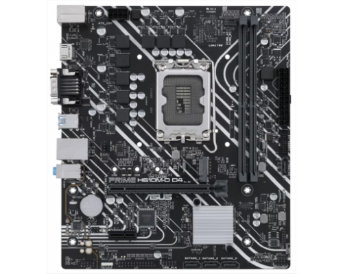 Материнская плата ASUS PRIME H610M-D D4, LGA1700, H610, 2*DDR4, D-Sub + HDMI, SATA3, Audio, Gb LAN, USB 3.2*4, USB 2.0*6, COM*1, LPT*1 header (w/o cable), mATX ; 90MB1A00-M0EAY0